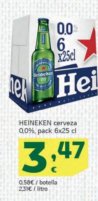 HiperDino Cerveza sin alcohol heineken oferta
