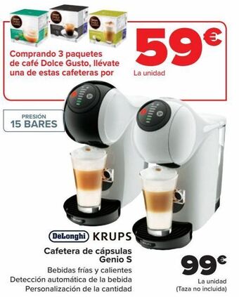 Carrefour Dëlonghi krups cafetera de cápsulas genio s oferta