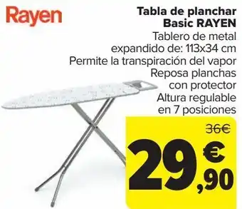 Carrefour Tabla de planchar basic rayen oferta