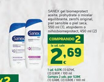 HiperDino Gel de baño sanex oferta