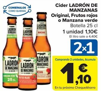 Carrefour Cider ladrón de manzanas original, frutos rojos o manzana verde oferta