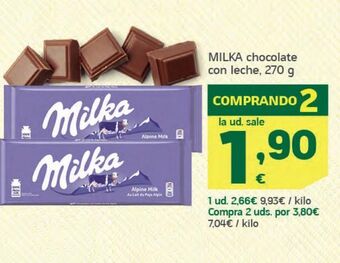 HiperDino Chocolate con leche milka oferta