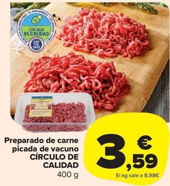 Carrefour Market Preparado de carne picada de vacuno círculo de calidad oferta