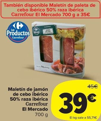 Carrefour Market Maletín de jamón de cebo ibérico 50% raza ibérica carrefour el mercado oferta