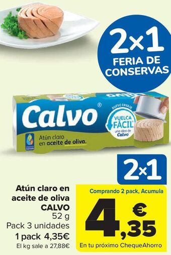 Carrefour Market Atún claro en aceite de oliva calvo oferta