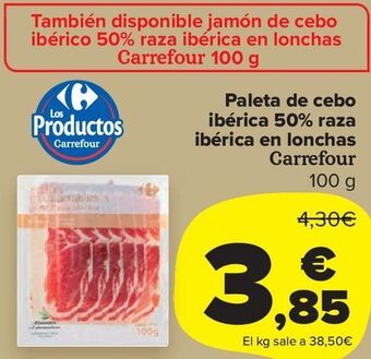 Carrefour Market Paleta de cebo ibérica 50% raza ibérica en lonchas carrefour oferta