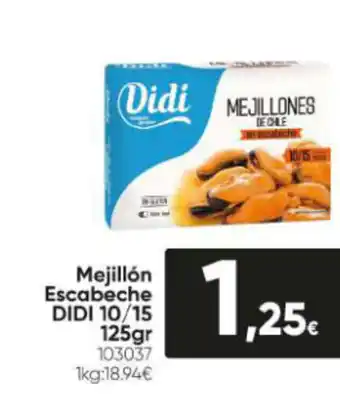 Family Cash Mejillón Escabeche Didi 10/15 125gr oferta