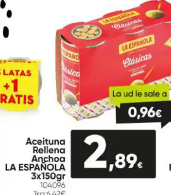 Family Cash Aceituna Rellena Anchoa La Española 3x150gr oferta