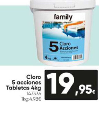 Family Cash Cloro 5 Acciones Tabletas 4Kg oferta