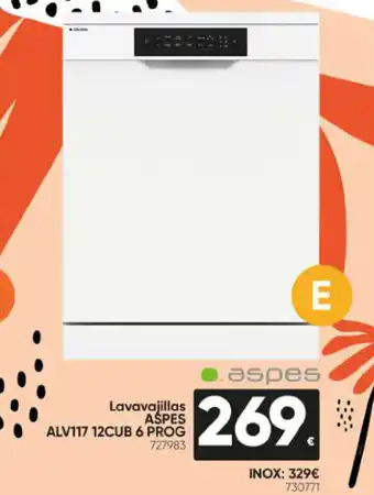 Family Cash Lavavajillas Aspes ALV117 12Cub 6 Prog oferta