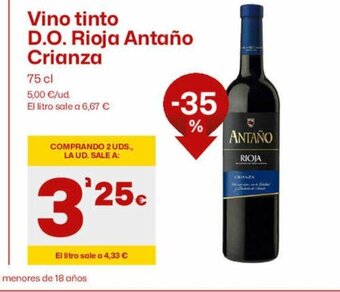 AhorraMas Vino Tinto D.O Rioja Antaño Crianza oferta