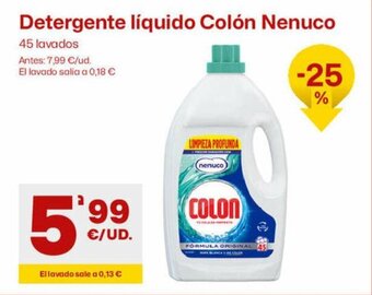 AhorraMas Detergente Líquido Colón Nenuco oferta