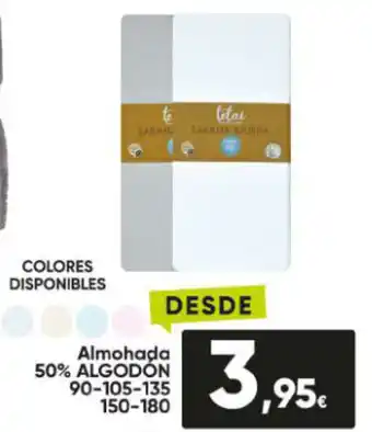 Family Cash Almohada 50% Algodon 90-105-135-150-180 oferta