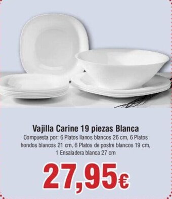 FROIZ vajilla Carine 19 Piezas Blanca oferta