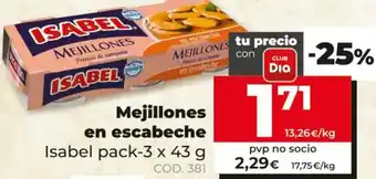 Dia Mejillones en escabetche 3 x 43g oferta