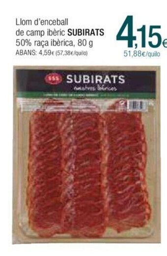 Condis Llom D'Enceball De Camp Ibéric Subirats 50% Raca Ibérica 80 g oferta