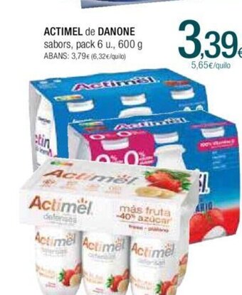Condis Actimel De Danone Sabors Pack 6 u 600 g oferta