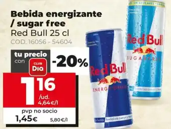 Dia Red Bull Bebida energizante/sugar free 25cl oferta
