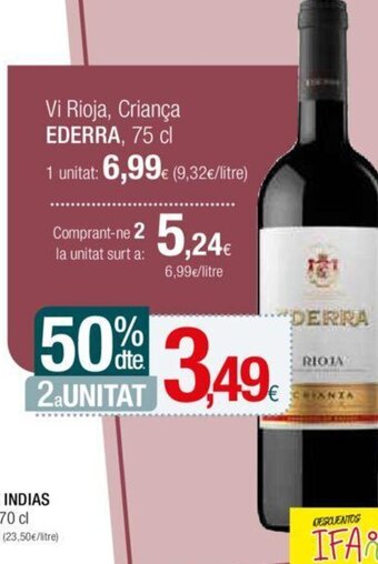 Condis Vi Rioja Crianca Ederra 75 cl oferta