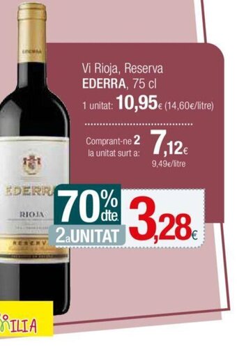 Condis Vi Rioja Reserva Ederra 75 cl oferta