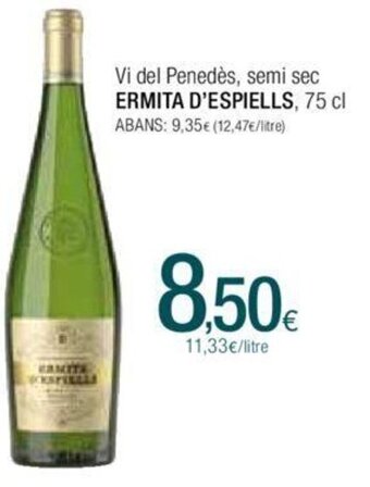 Condis Vi Del Penedes Semi Sec Ermita D'Espiells 75 cl oferta