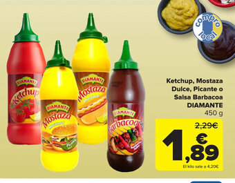 Carrefour Ketchup, Mostaza Dulce, Picante o Salsa Barbacoa Diamante oferta