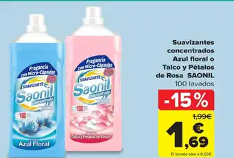 Carrefour Suavizante Concentrados Azul Floral o Talco y Pétalos De Rosa Saonil oferta