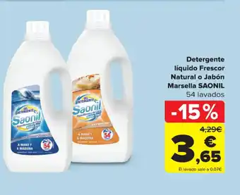 Carrefour Detergente Líquido Frescor Natural o Jabón Marsella Saonil oferta