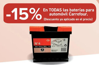 Carrefour En Todas Las Baterias Para Automóvil Carrefour oferta
