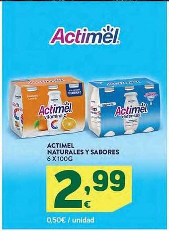 HiperDino Actimel naturales y sabores oferta