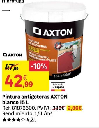 Leroy Merlin Pintura antigoteras axton blanco 15L oferta