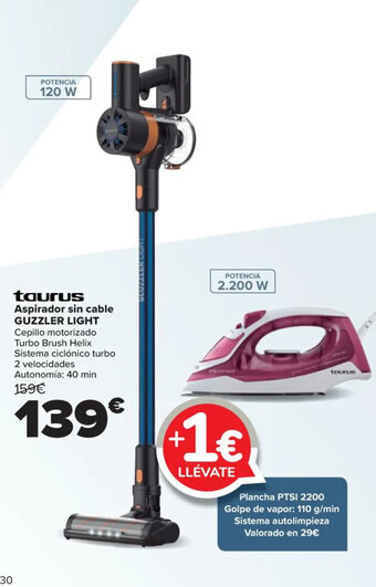 Carrefour Aspirador Sin Cable Guzzler Light oferta
