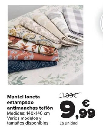 Carrefour Mantel Loneta Estampado Antimanchas Teflón oferta