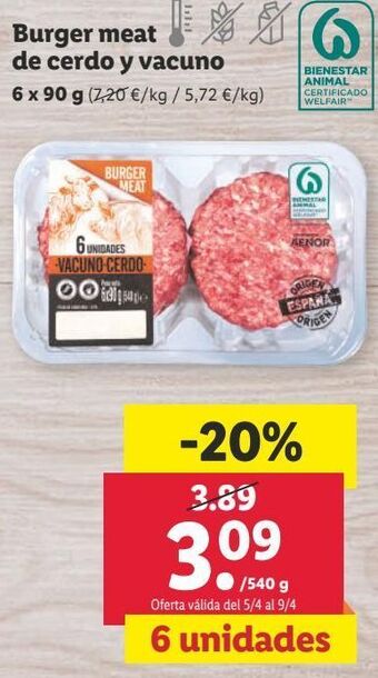 Lidl Hamburguesas oferta