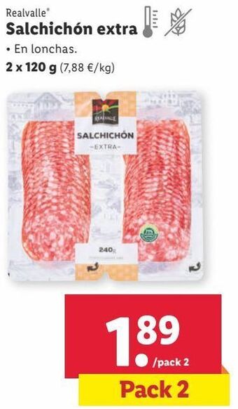 Lidl Salchichón extra realvalle oferta