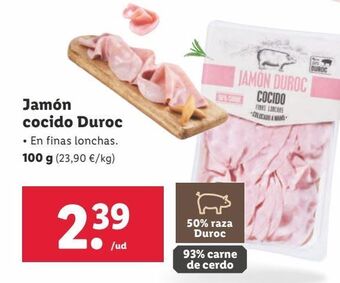 Lidl Jamón cocido oferta