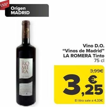 Carrefour Vino d.o. vinos de madrid la romera tinto oferta