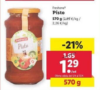 Lidl Pisto freshona oferta