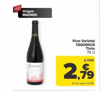 Carrefour Vino varietal tagonius tinto oferta