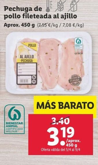 Lidl Pechuga de pollo oferta