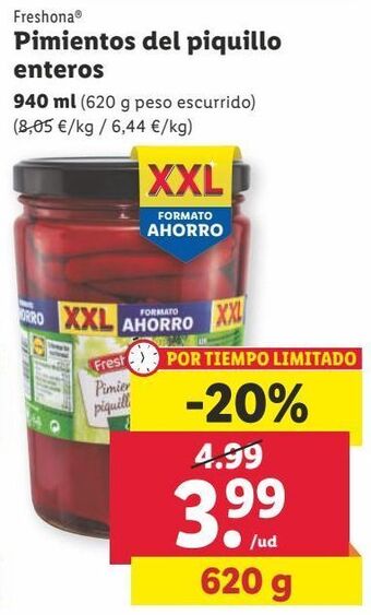 Lidl Pimientos del piquillo freshona oferta