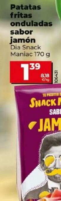 Maxi Dia Patatas fritas onduladas sabor jamon oferta