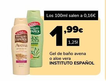 Supeco Gel de baño avena o aloe vera instituto español oferta