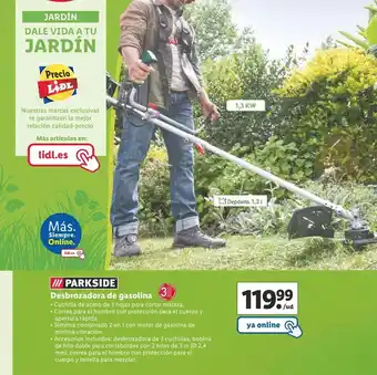 Lidl Desbrozadora a gasolina parkside oferta