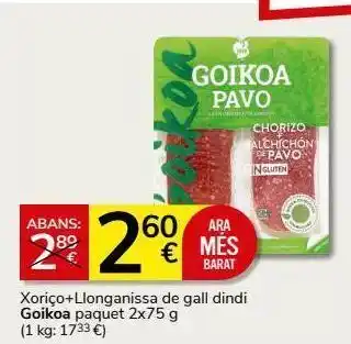 Supermercados Charter Longaniza de pavo goikoa oferta