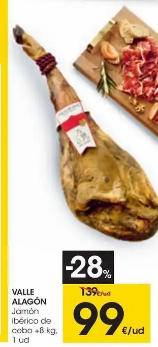Eroski Valle alagon jamón ibérico de cebo +8 kg 1 und oferta