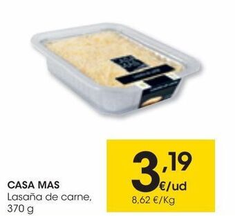 Eroski Casa mas lasaña de carne 370 g oferta