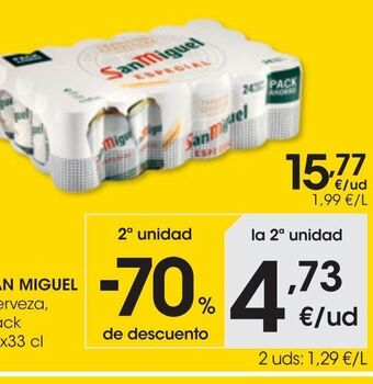 Eroski San miguel cerveza tostada 0,0 0,33l oferta