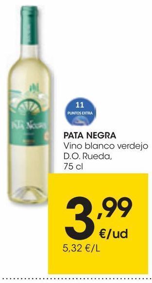 Eroski Pata negra vino blanco verdejo d.o. rueda 0,75 l oferta