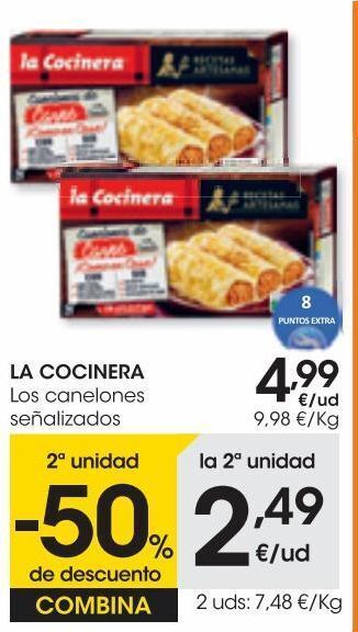 Eroski La cocinera canelones de carne 500 g oferta